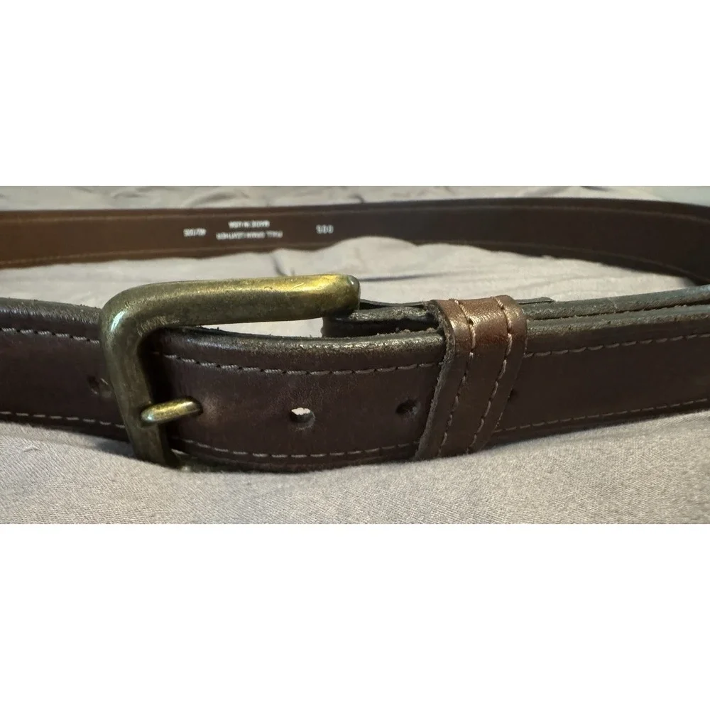 Men's Brown Leather Belt Size 42 Made In U.S.A.